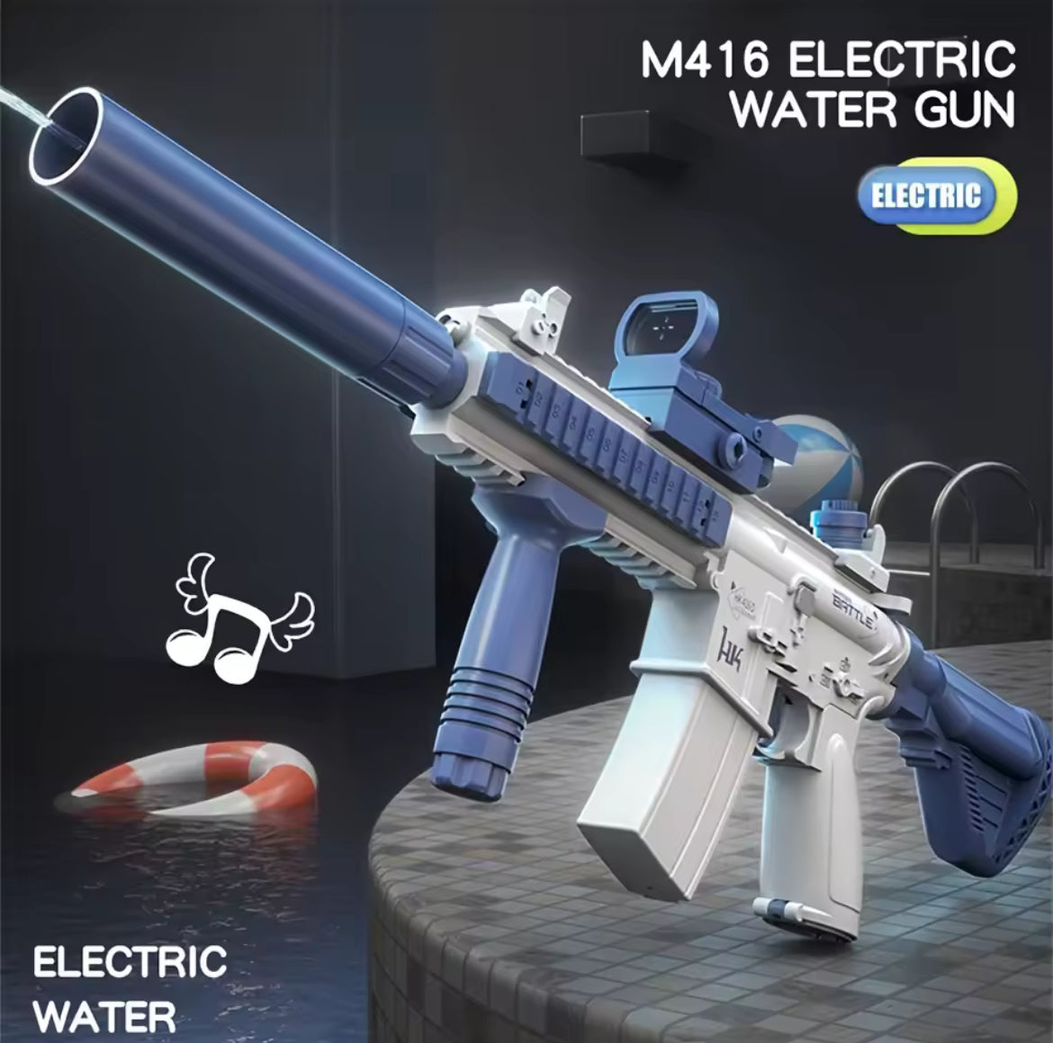 Royal Blue M416 Electric Water Gun